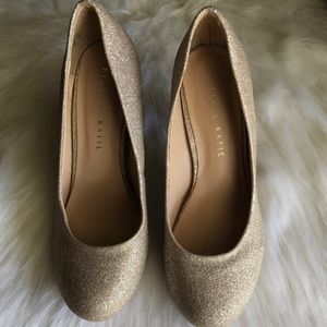Kelly and Katie Gold Glitter Shoes